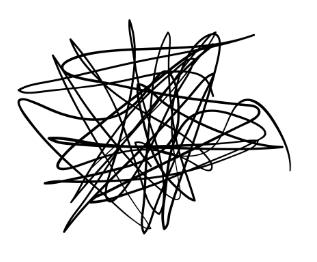 jagged and squiggly bundle of lines to represent pain and anger