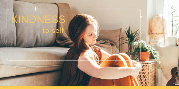 Woman sitting peacefully to represent practicing self-compassion