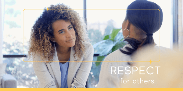 Two women talking to represent active listening skills